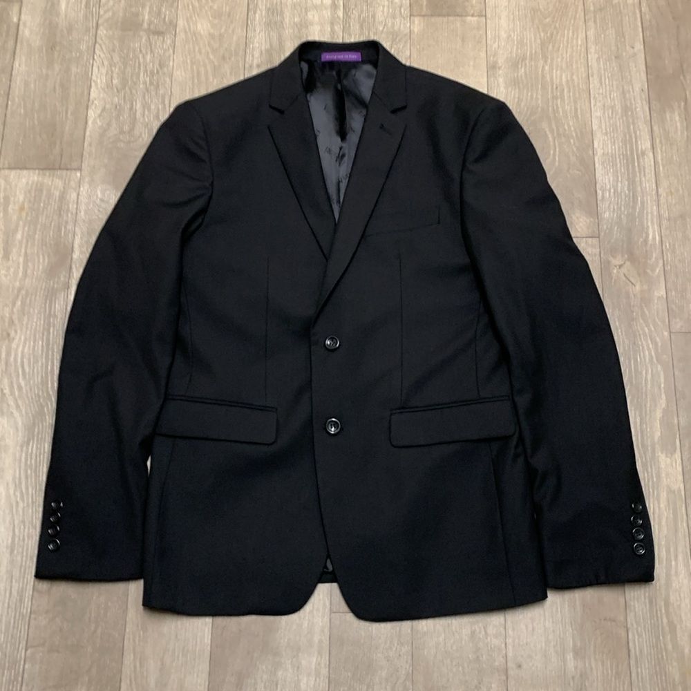Vinci Designed In Italy Black‎ Dress Casual 2 Button Sports Coat Blazer Jacket
